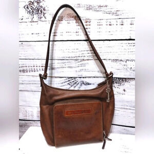 Fossil Shoulder Bag 75082 Brown Leather Vintage Wallet Key Y2K Large Pebbled‎